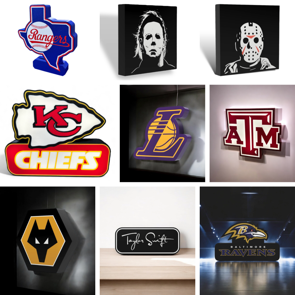 Custom Lightbox or Sign Gift, Personalized Fan Cave Décor, Sports Team Logos