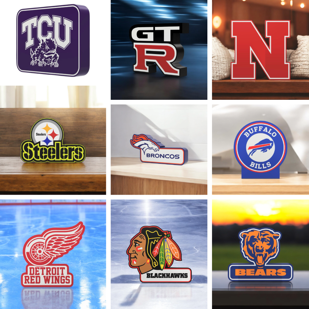 Custom Lightbox or Sign Gift, Personalized Fan Cave Décor, Sports Team Logos
