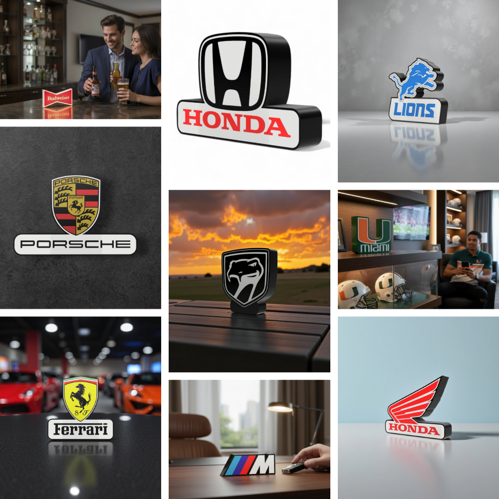 Custom Lightbox or Sign Gift, Personalized Fan Cave Décor, Sports Team Logos