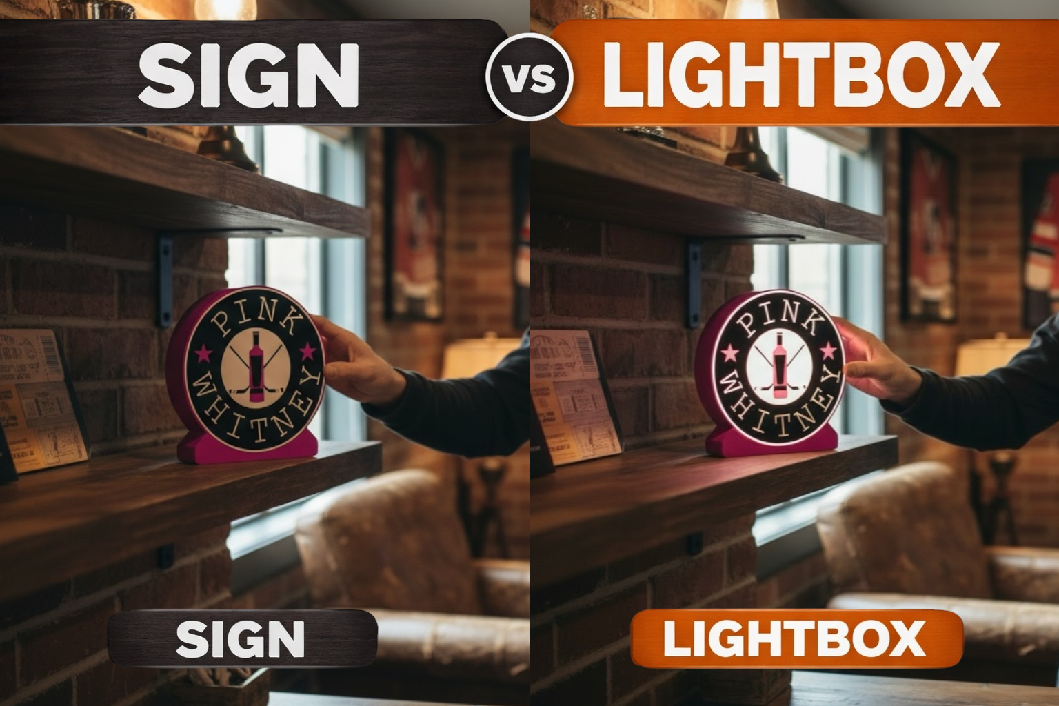 Custom Lightbox or Sign Gift, Personalized Fan Cave Décor, Sports Team Logos